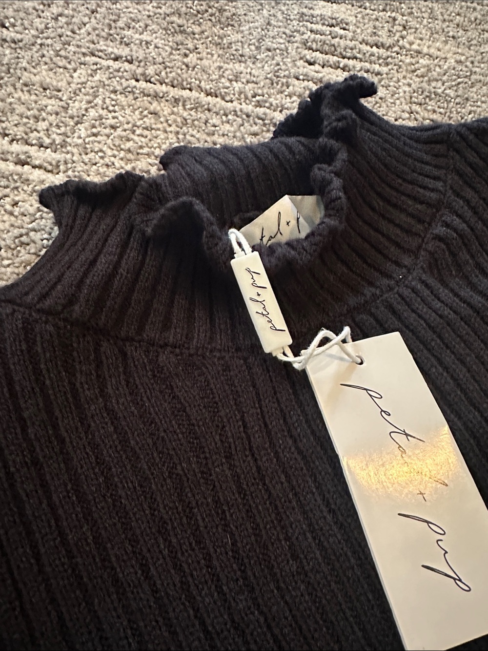 Petal & Pup Nordstrom Ruffle Mock Neck Sweater